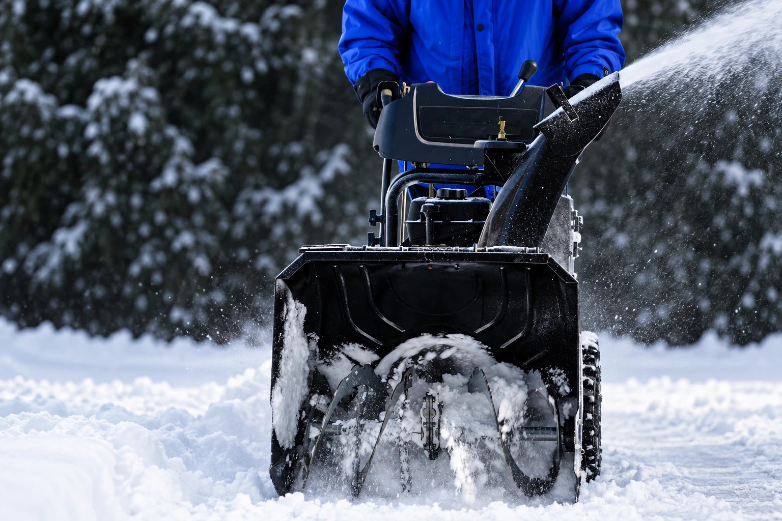 Souffleuse à neige en action